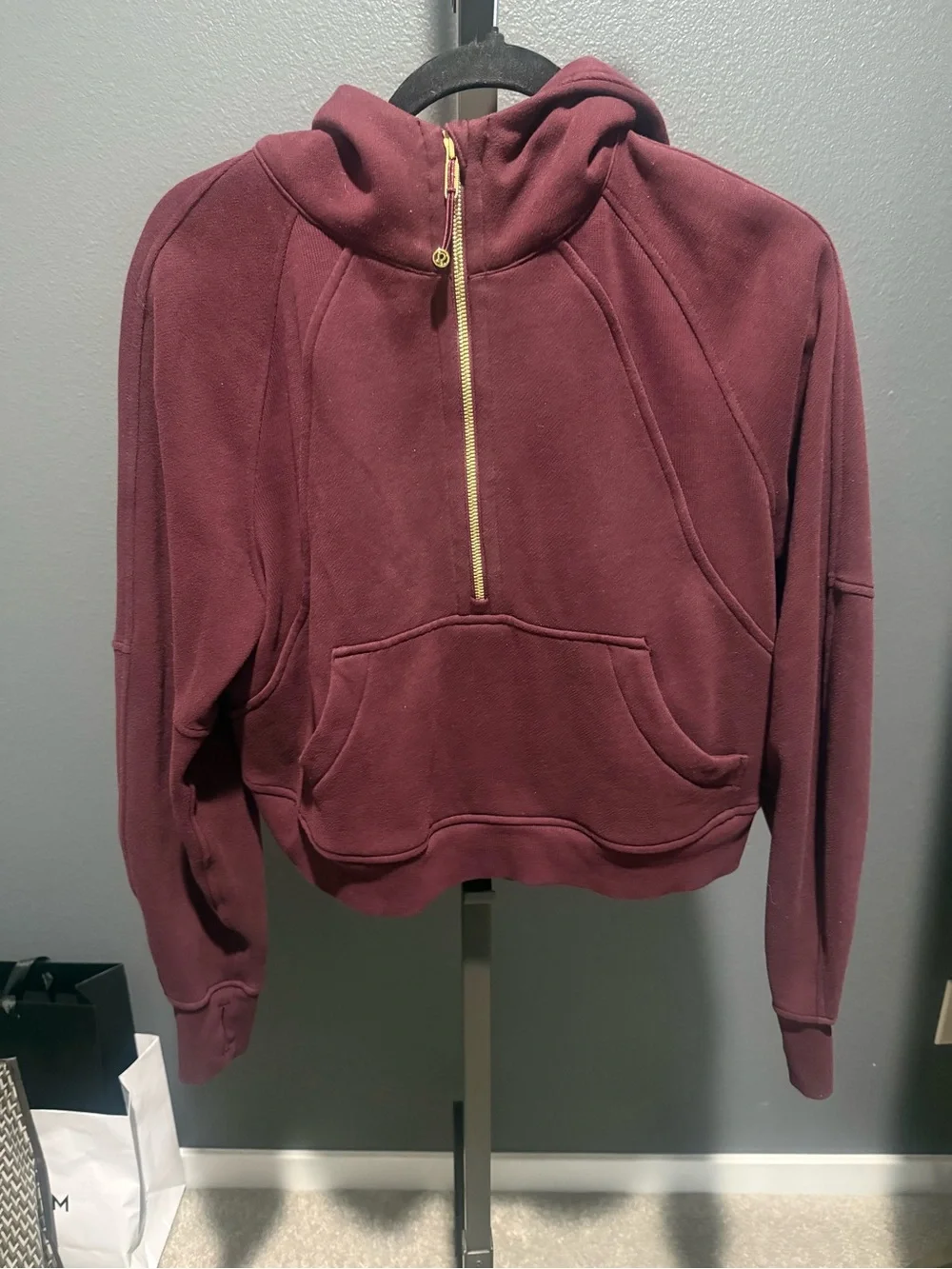 Lululemon Scuba Oversized Half Zip Hoodie - Garnet / Gold